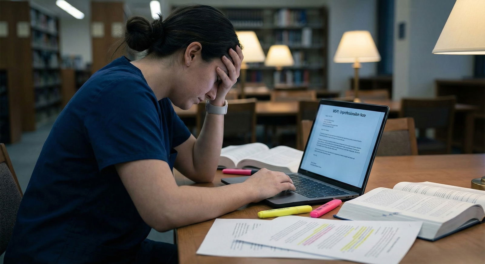 Program director reviewing residency applications in an office -  for If Family Crisis Delayed Your Graduation: How to Presen