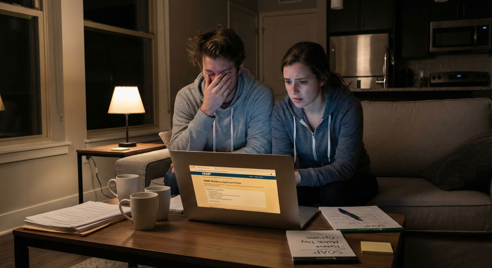 Medical student couple reviewing ERAS application together -  for Can We Switch to Couples Match After Submitting ERAS Applic