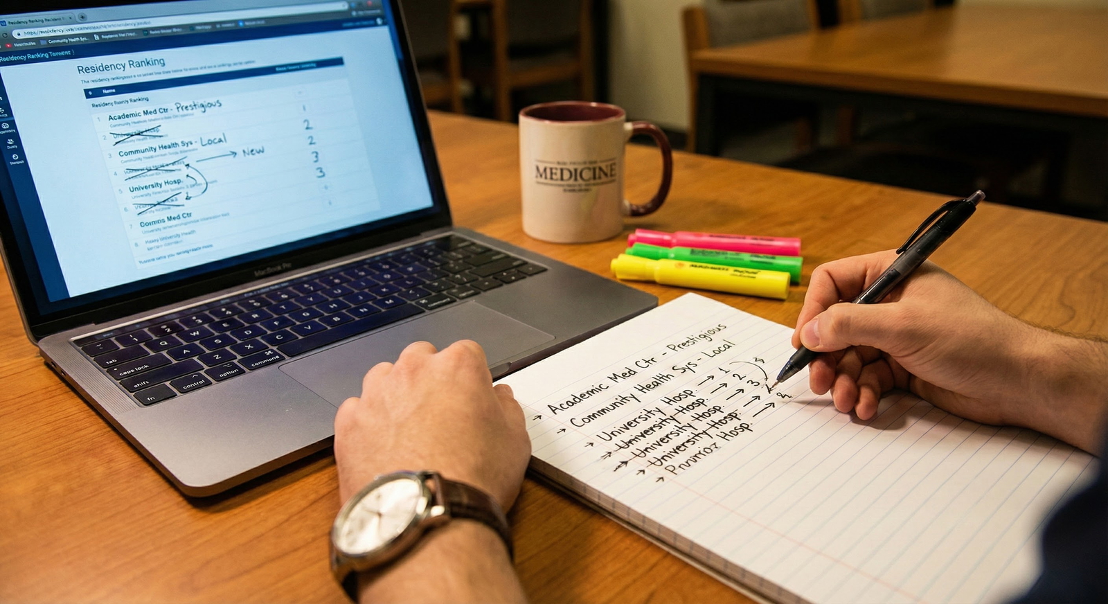 Ranking Residency Programs When You Have a Partner with a Fixed Job