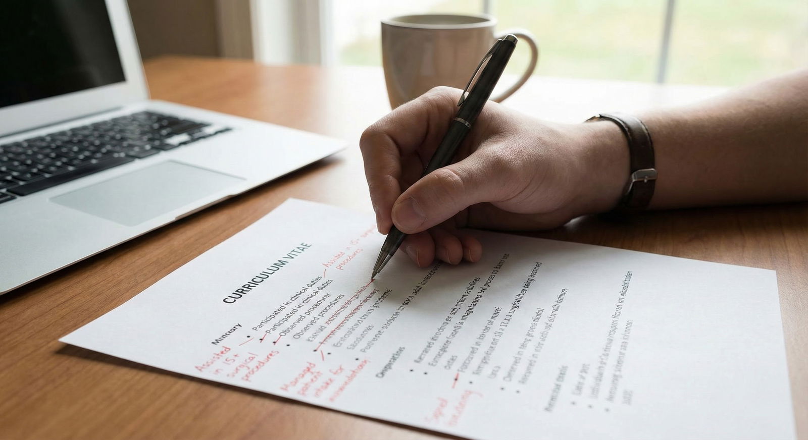 Medical resident sitting at desk late at night reviewing CV with concern Medical resident sitting at desk late at night reviewing CV with concern - for If You Realize You Padded Your CV: Ethical Wa