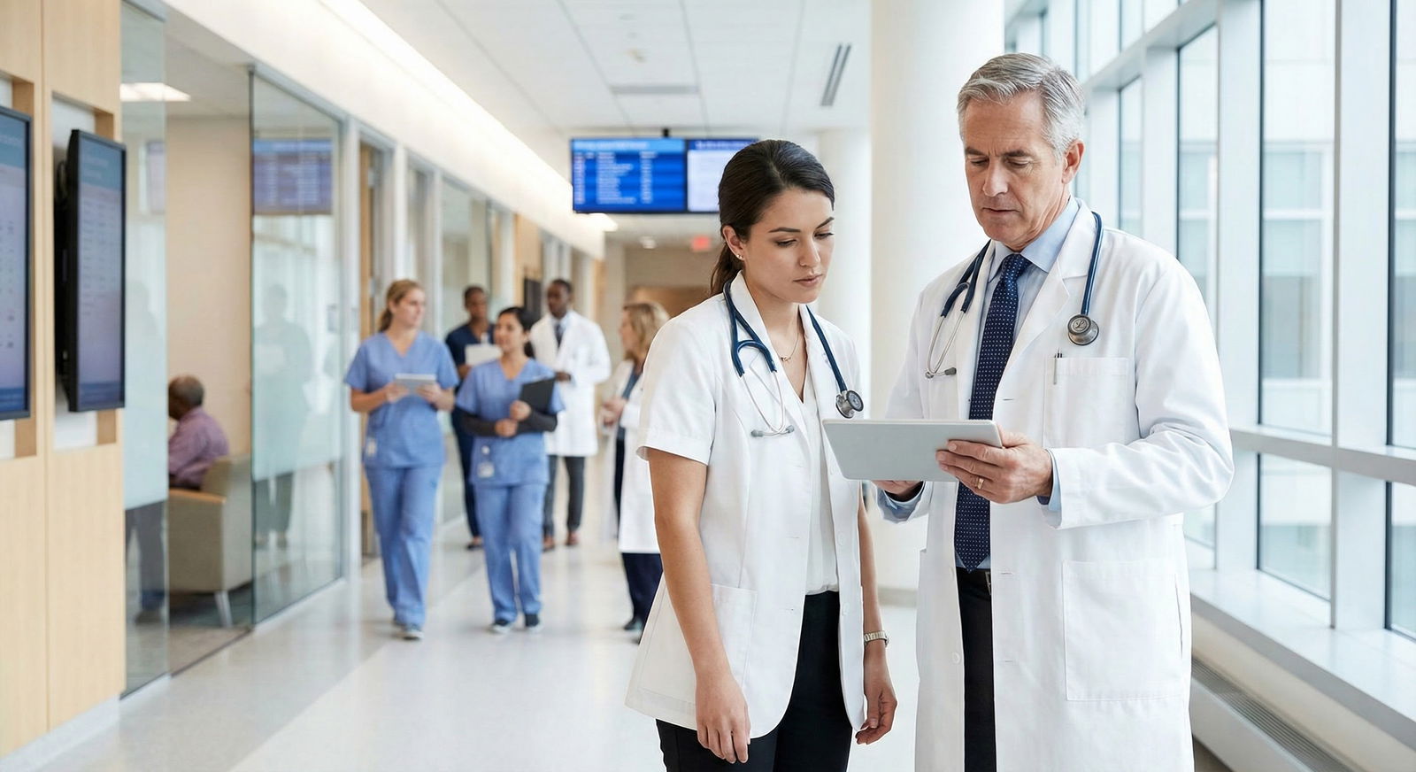 Medical students in team huddle during ward rotation -  for Away Rotation Yield: Interview Conversion Rates by Rotation Type