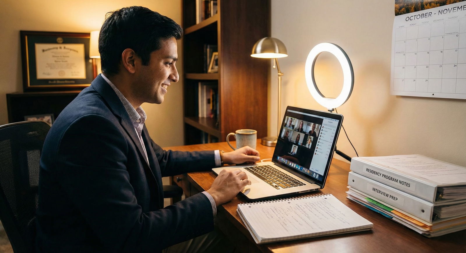 Organized interview desk setup with contingency items -  for Creating a Pre-Interview Week Plan for Back-to-Back Interview Bl