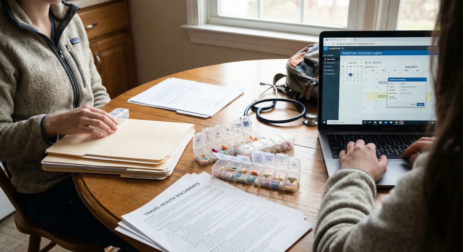 Resident physician sitting alone in hospital call room at night, worried and exhausted -  for What If I Have a Flare and Miss