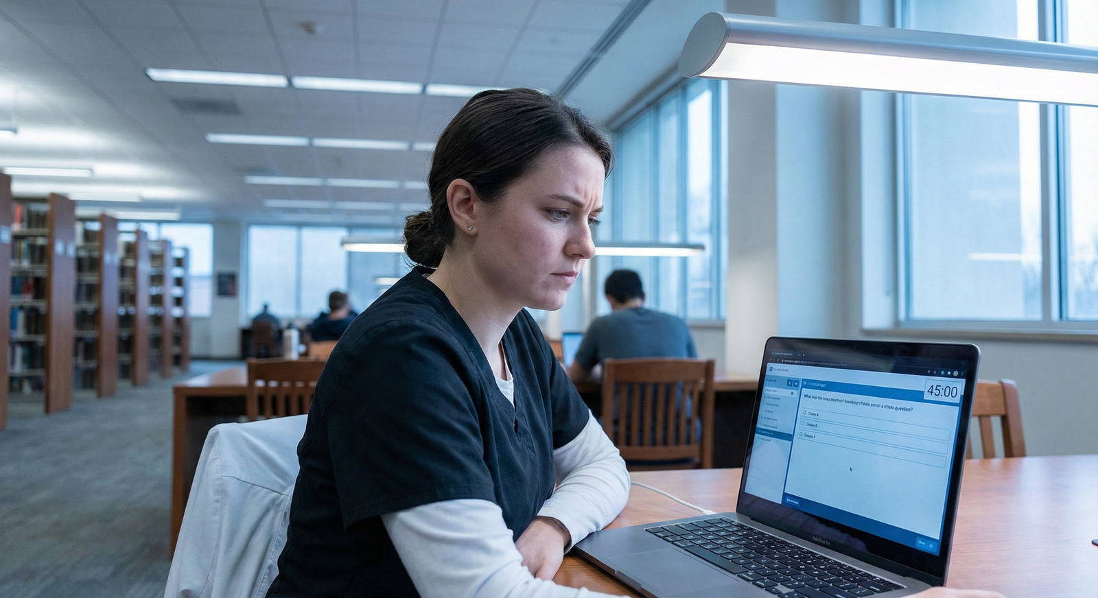 Medical student calmly studying after receiving treatment for test anxiety -  for What If I Need Meds for Test Anxiety—Will P