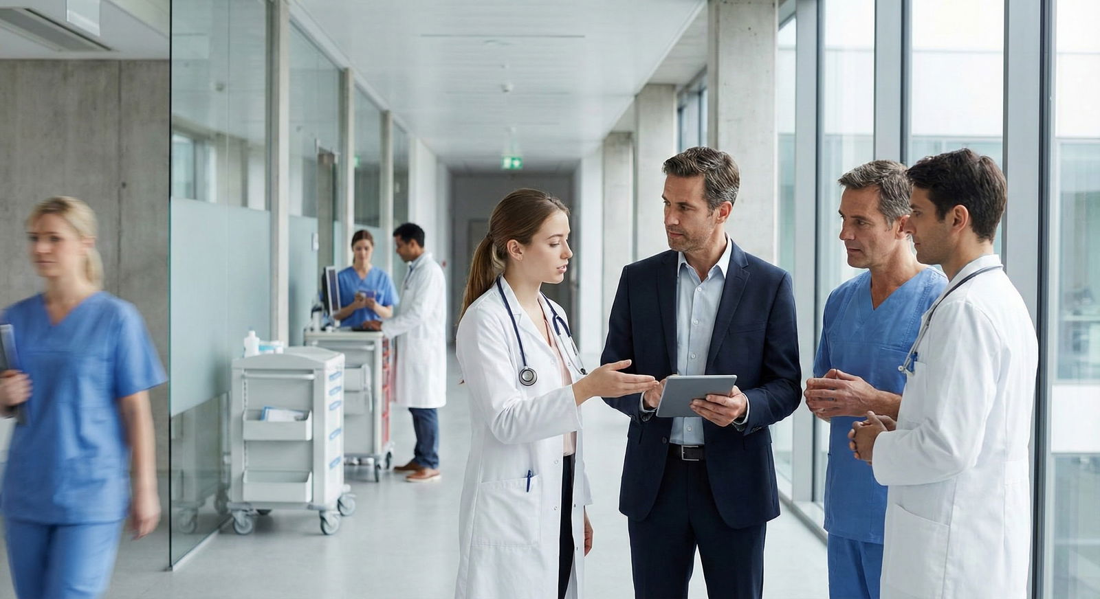 Resident speaking with attending physician while reviewing a letter of recommendation on a clipboard Resident speaking with attending physician while reviewing a letter of recommendation on a clipboard - for Does an LOR from