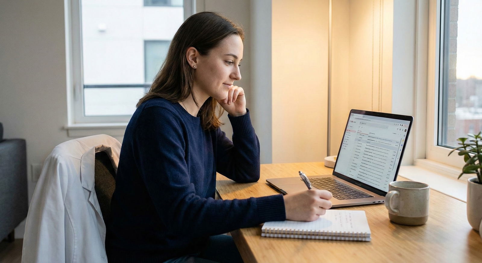 Medical student reviewing email drafts calmly -  for Match Week: Avoiding Last‑Minute Email and Communication Blunders