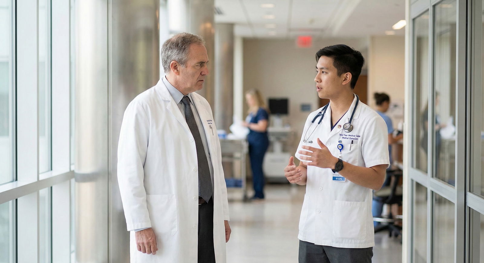 Medical student leaving hospital after a long sub-I day at sunset -  for What If My Sub‑I Attending Doesn’t Remember Me for a