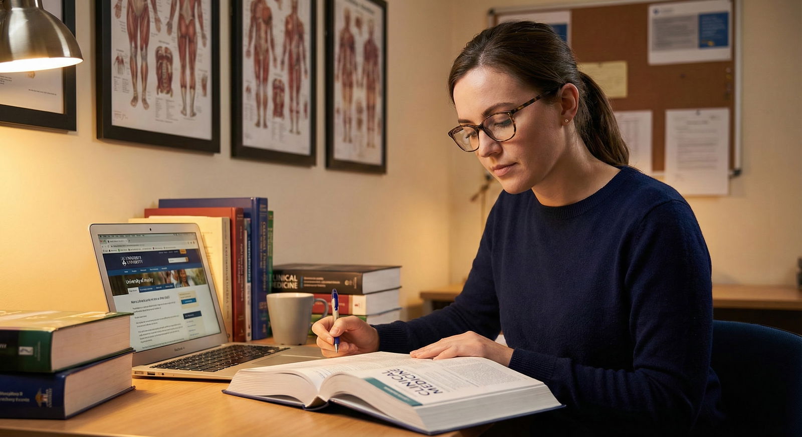 Medical student studying with a calm expression after counseling support -  for Will Using School Counseling Need to Be Discl