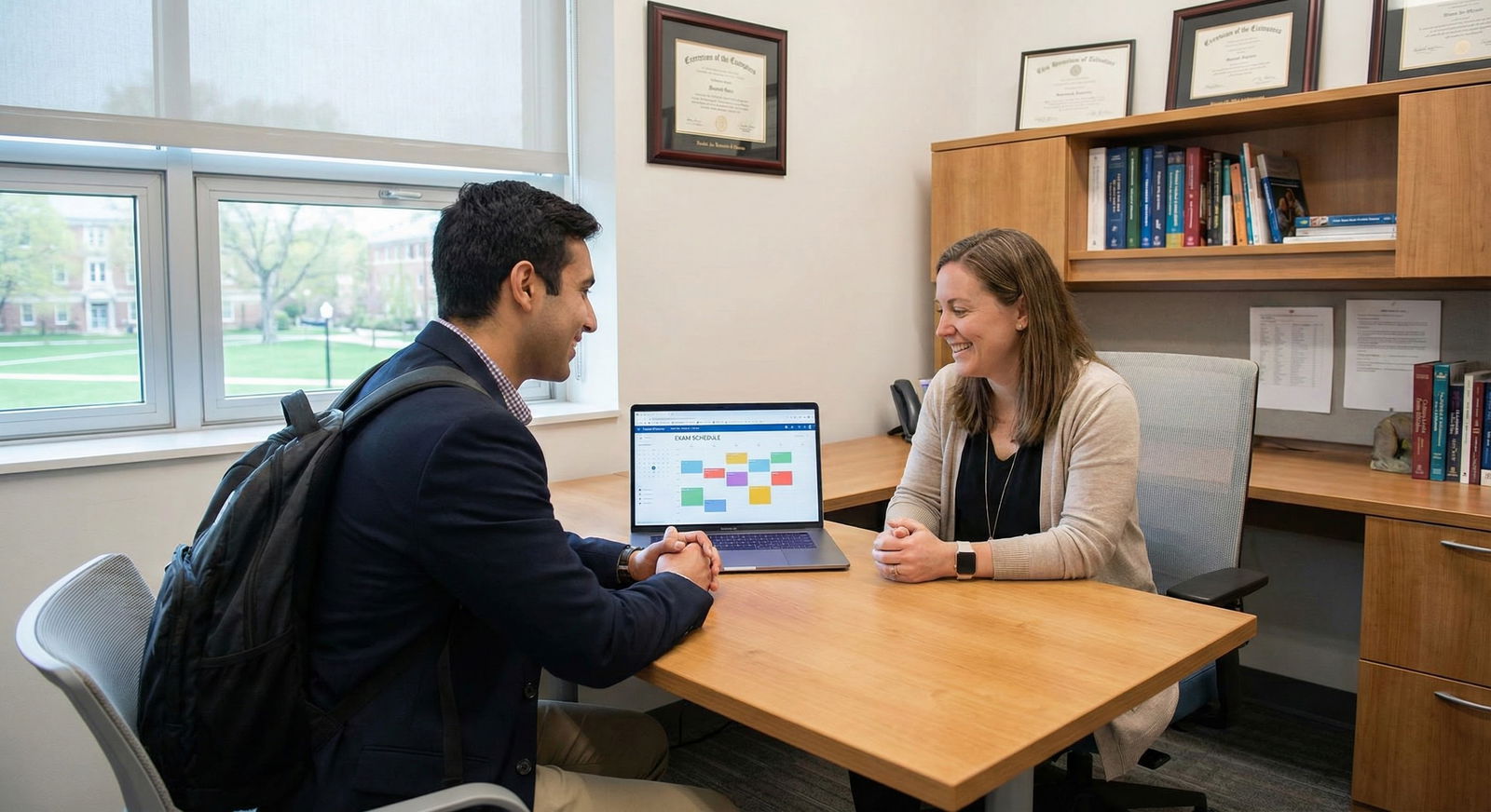 Medical student talking with advisor about exam plans -  for Can I Safely Reschedule My Exam Because of Severe Test Anxiety?