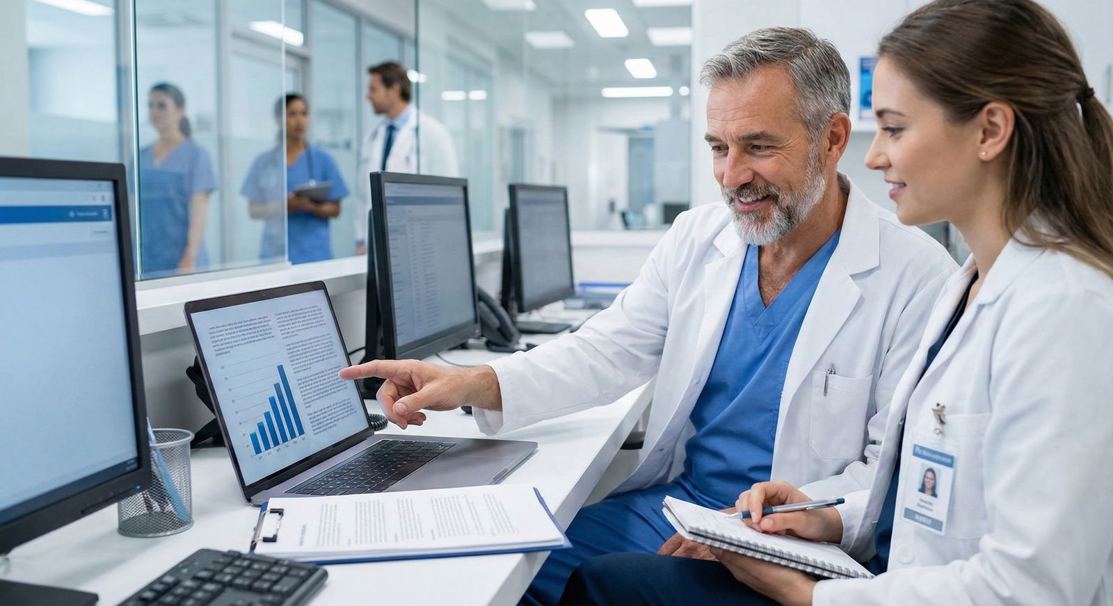 Medical student talking with attending about evaluation during subinternship -  for How Important Are Subinternships for Buil