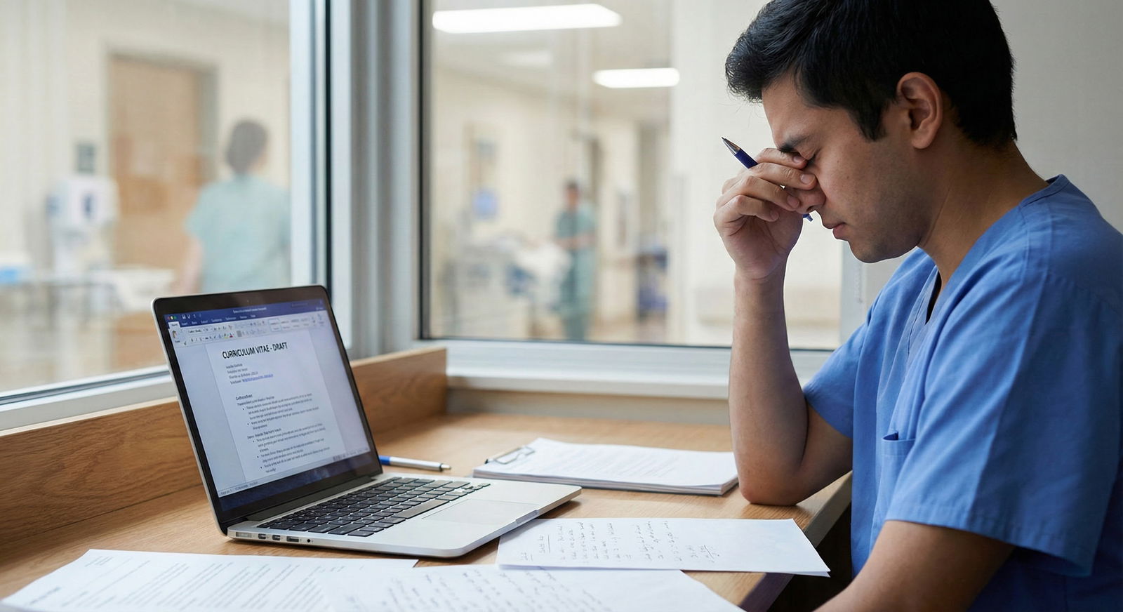 Medical student updating CV late at night -  for Sparse CV in MS3? Concrete Steps to Build a Competitive Profile