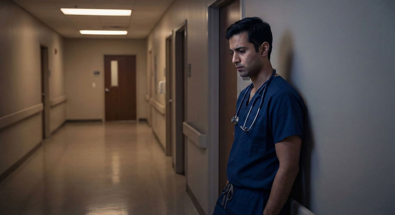 Resident and attending having a serious discussion in a hospital hallway -  for If You Discover a Serious Error in a Colleagu