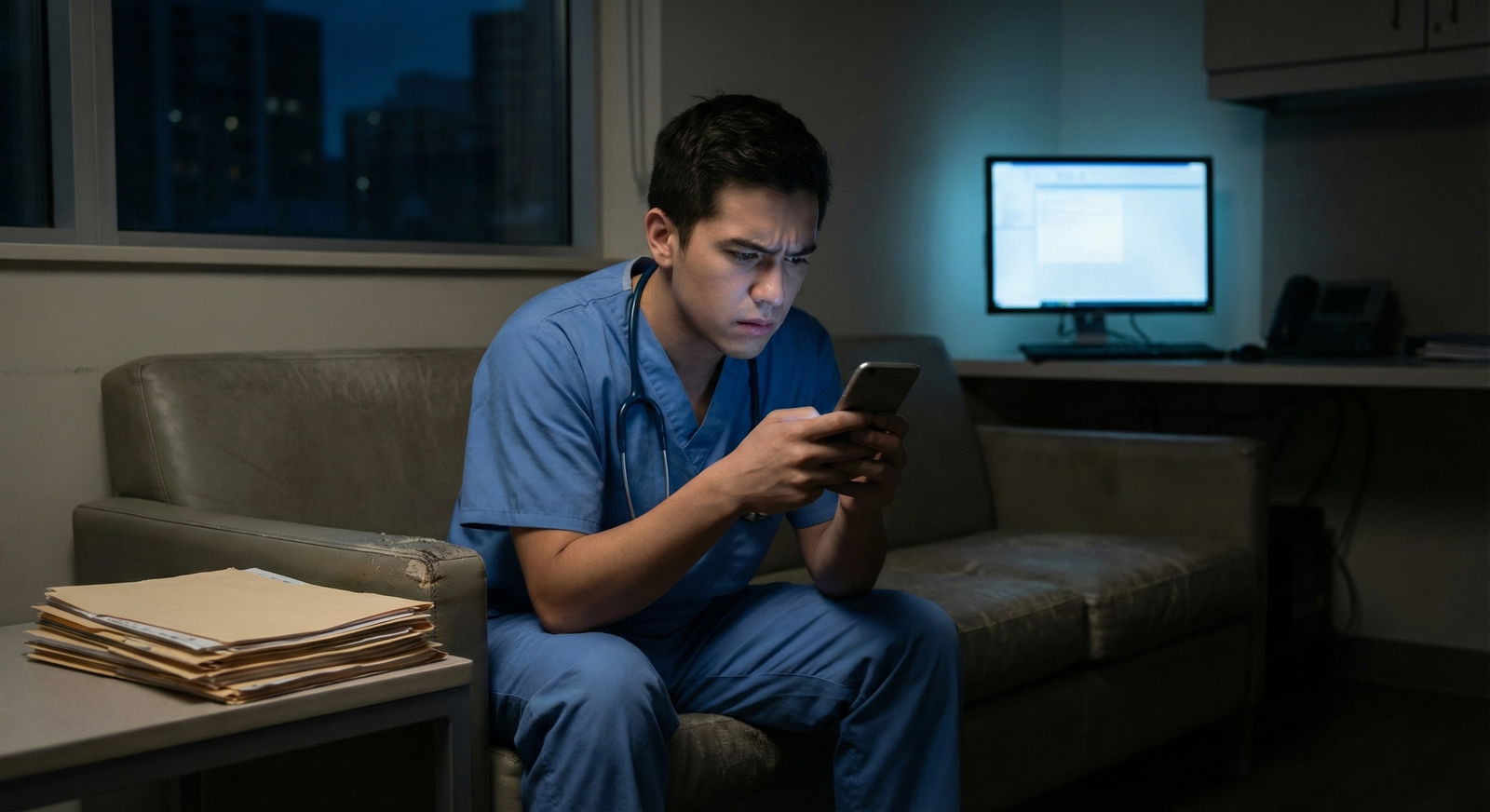 Resident physician reviewing ESA request documentation at a desk -  for How to Handle Requests for Emotional Support Animal L