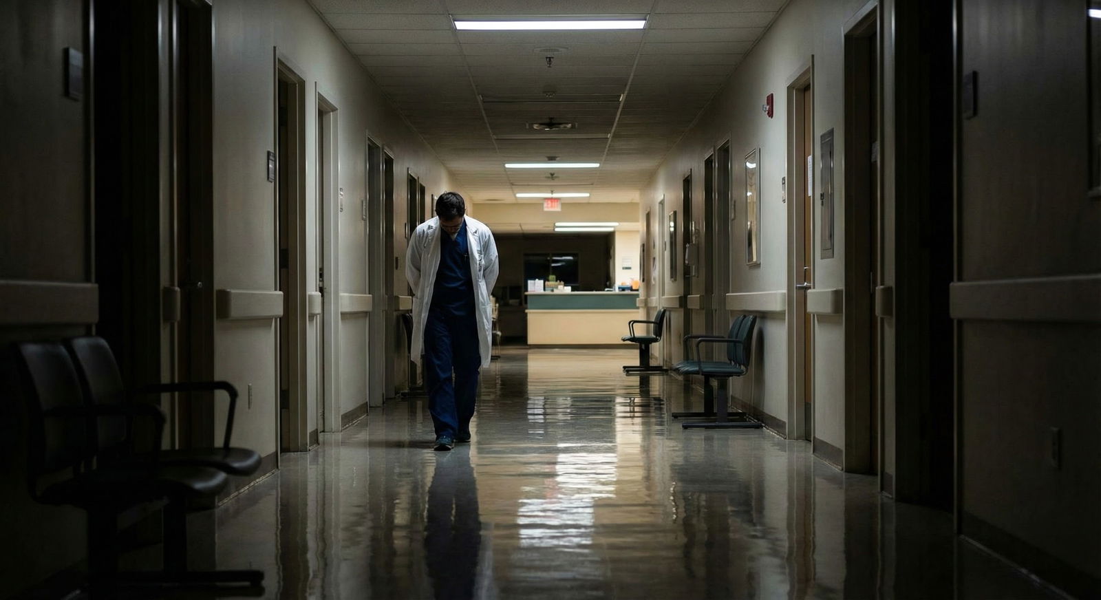 Doctor holding an elderly patient's hand briefly in a hospital room -  for If You’re Crying After Shift but Numb at Work: A M