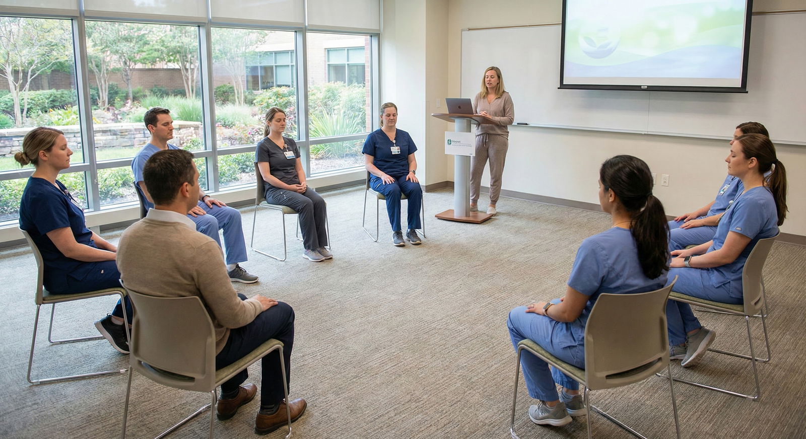 Mindfulness session for residents during daytime with protected time -  for Are Wellness Programs Effective for Residents? Ou