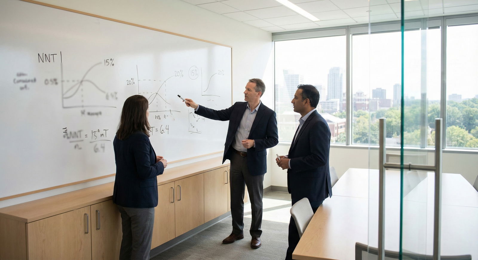Physician fellow reviewing clinical trial protocol late evening in hospital office -  for Fellowship Years: Timing Your First