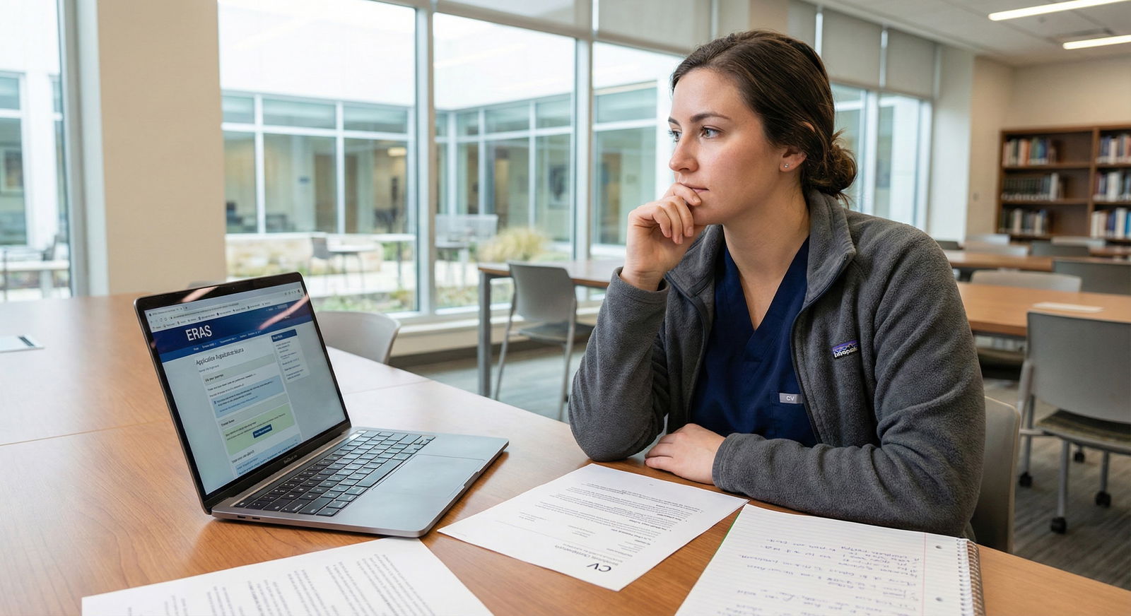 Osteopathic medical student preparing residency application on laptop -  for Osteopathic Transfer Student Applying ACGME: How