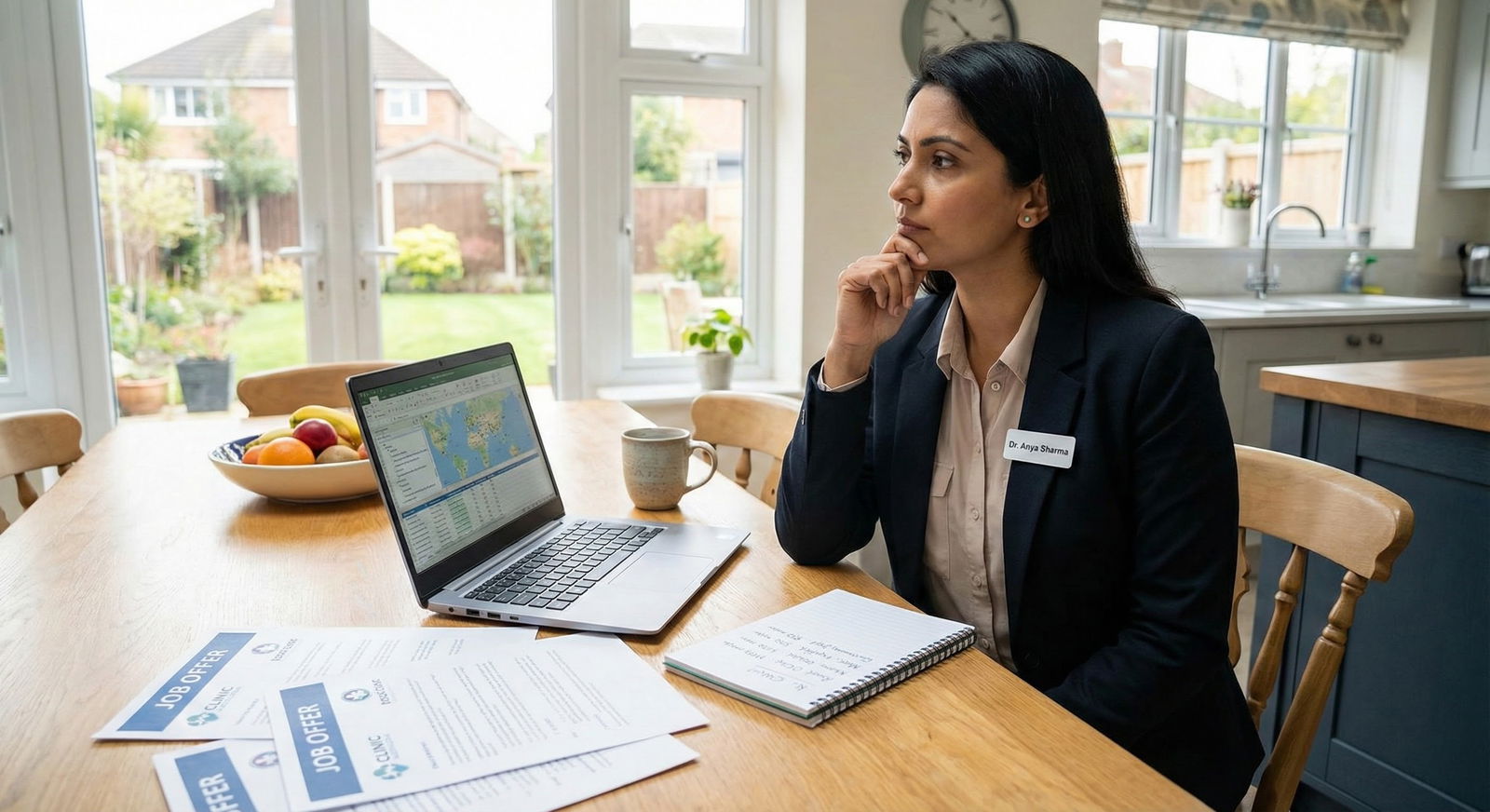 Pediatrician reviewing job offers with cost-of-living data -  for How Much Does Location Really Matter for Low-Paying Special