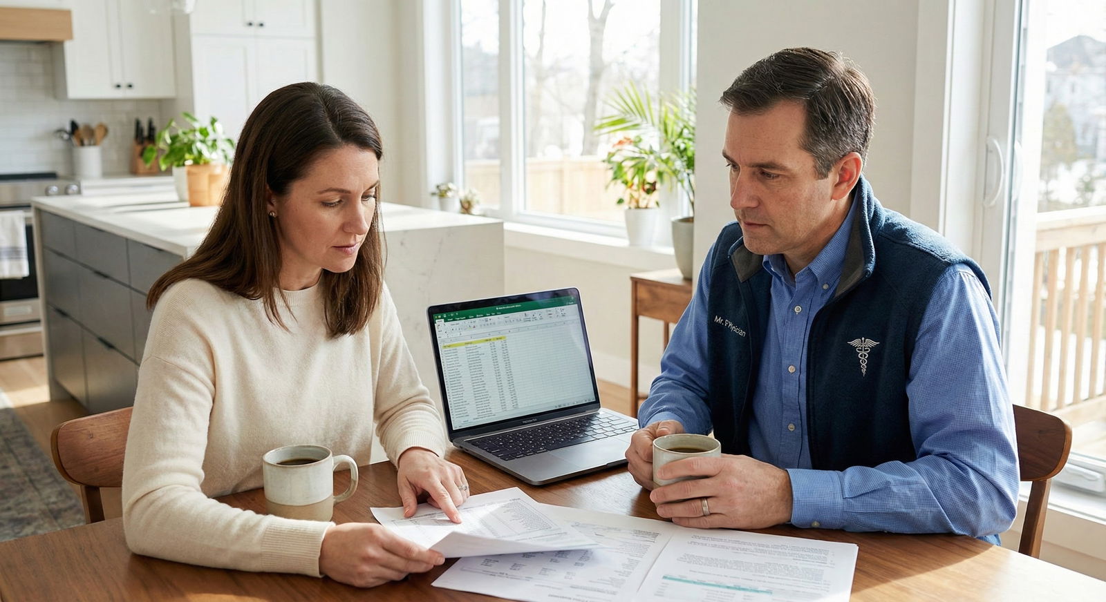 Physician reviewing financial projections about fellowship and career earnings -  for Does Doing a Fellowship Usually Increas