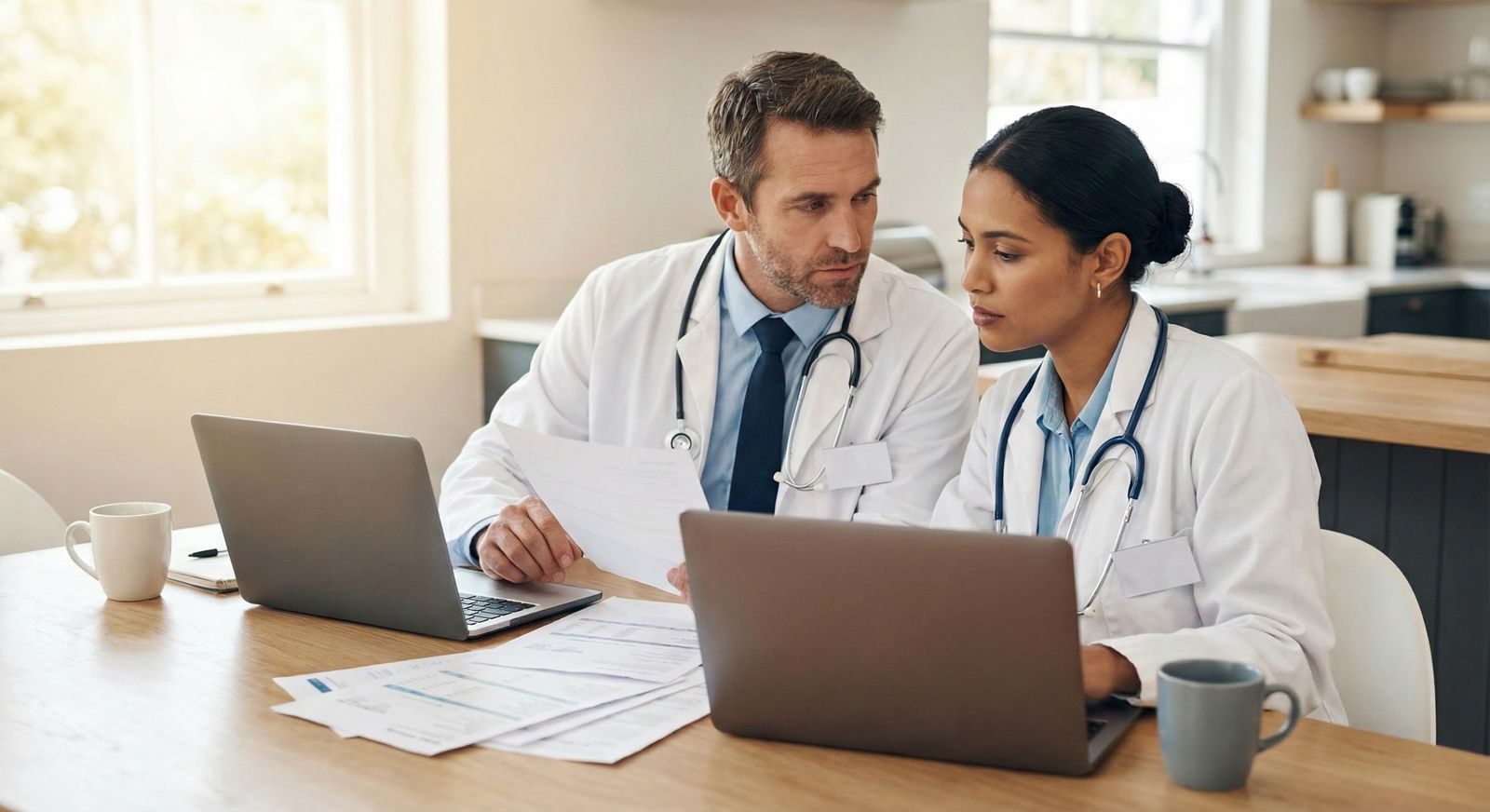 Physician reviewing retirement plan documents after switching to 1099 locums work -  for Planning Retirement After Switching