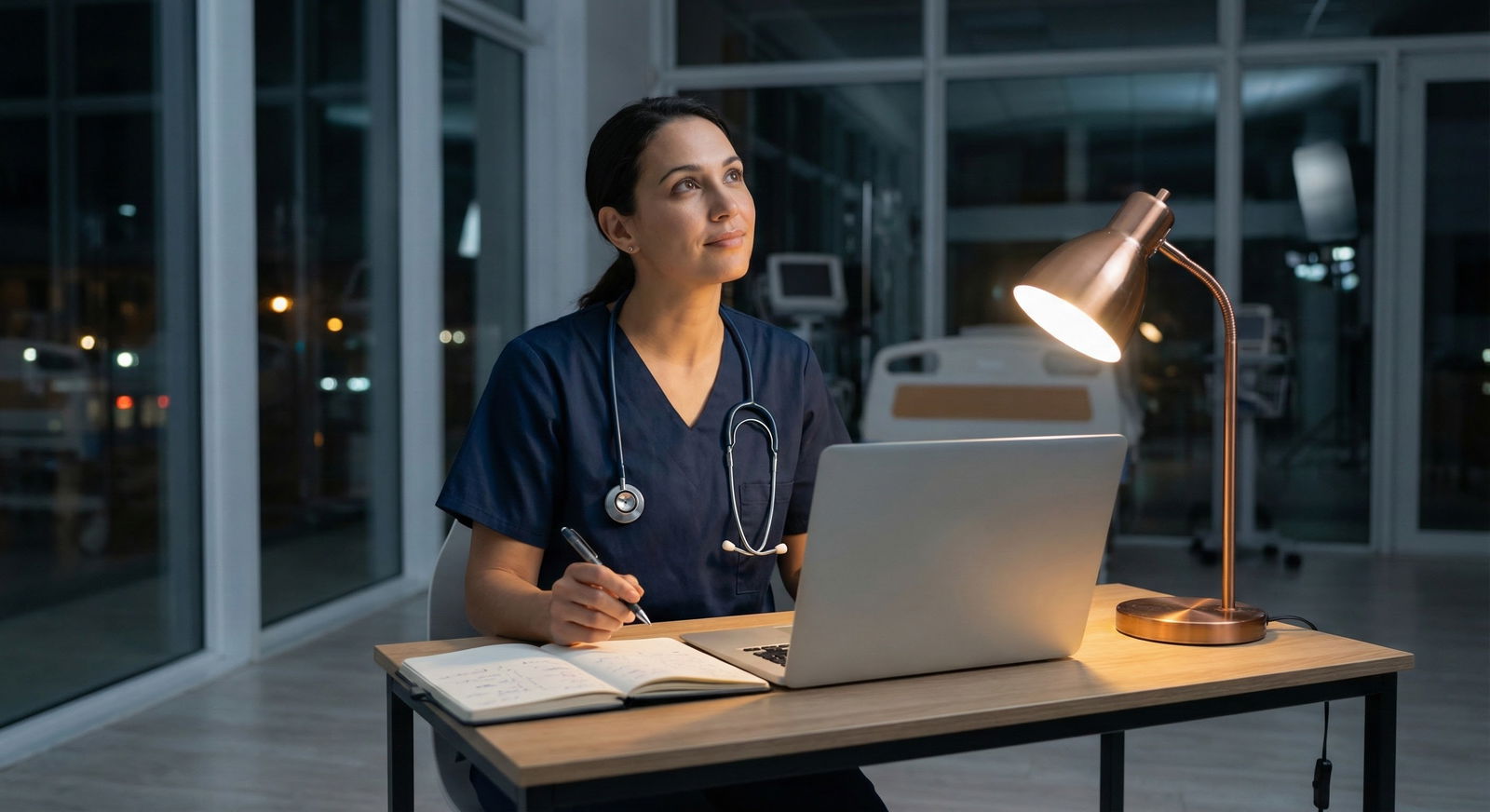 Physician documenting reflections after shift Physician documenting reflections after shift - for The First Month as Attending: Weekly Mindfulness Goals to Prevent Overlo