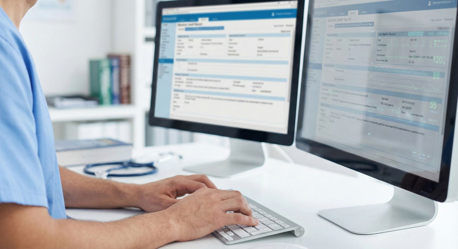 Administrator reviewing physician performance dashboard -  for Anxious About Being Tracked: What EHR Metrics Your Employer Se