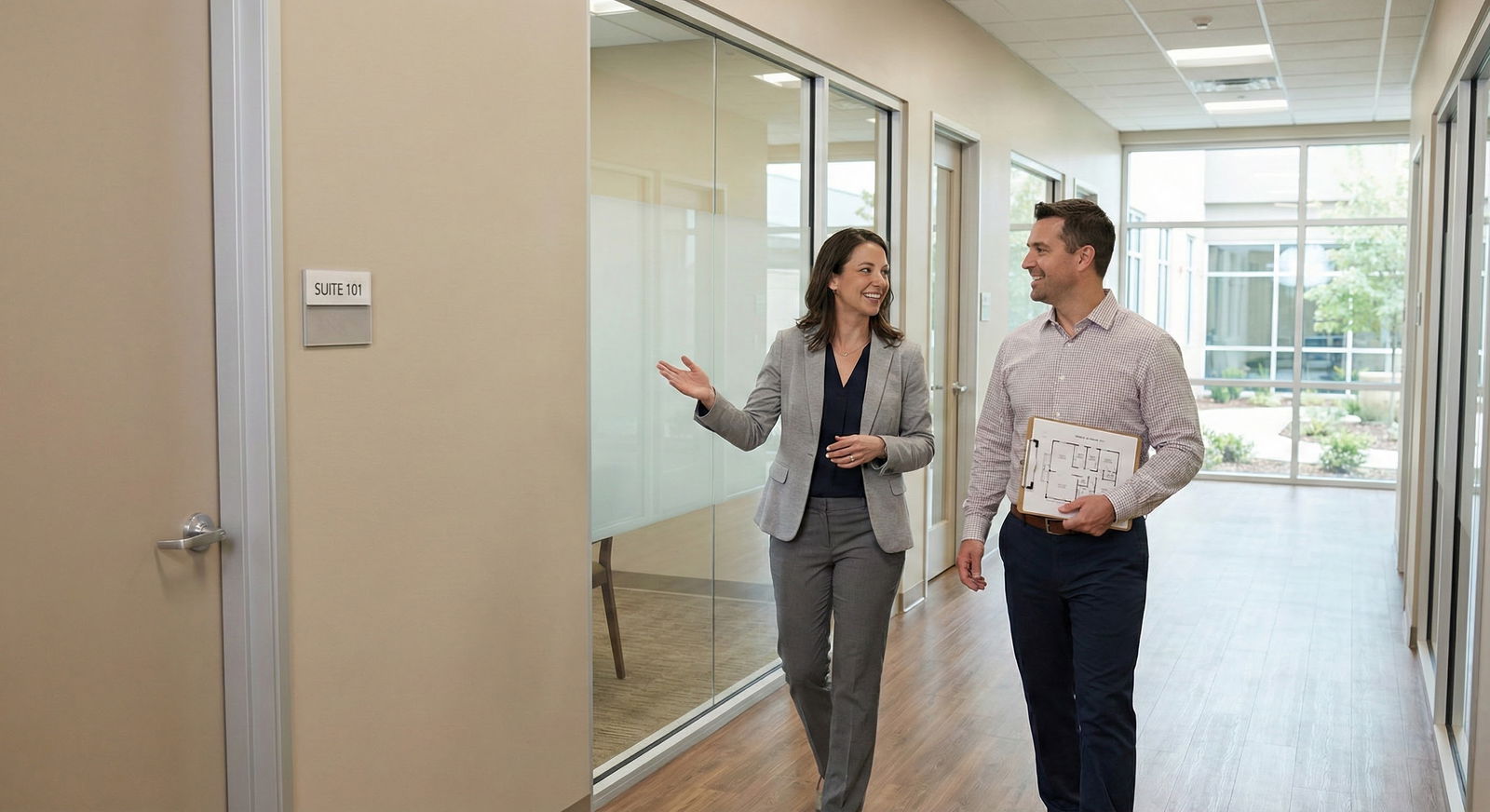 Physician reviewing rental property documents in a modern home office -  for Should Physicians Self-Manage Rentals or Hire a