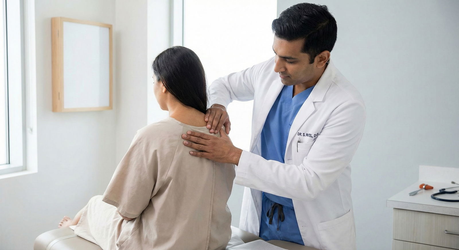 Physician performing OMT on patient in outpatient setting -  for Myth vs Reality: How Much OMM Is Actually on COMLEX Level 3