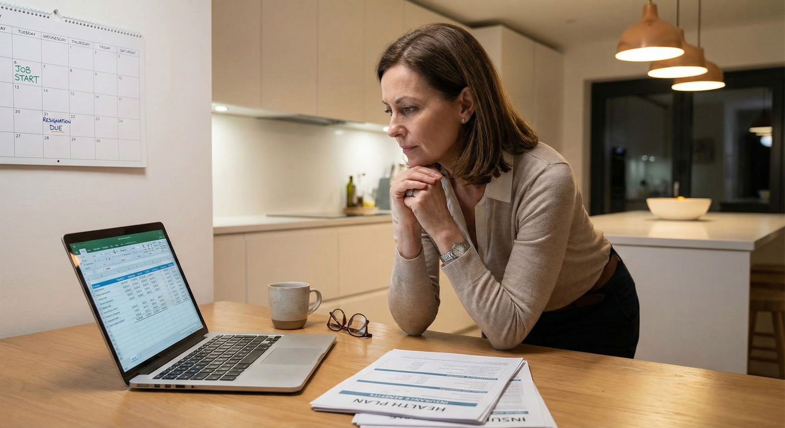 Physician reviewing finances with spouse in home office -  for Single-Income Physician Household: Structuring Your Career and