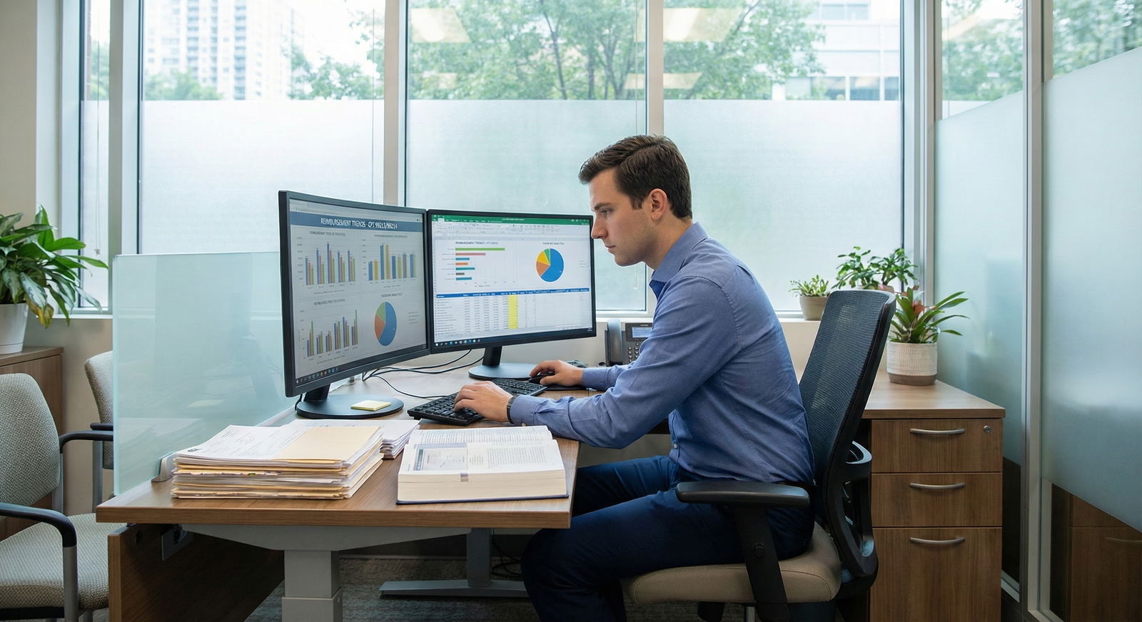 Anxious young physician alone in empty medical clinic waiting room -  for What If No Patients Show Up? How New Clinics Really