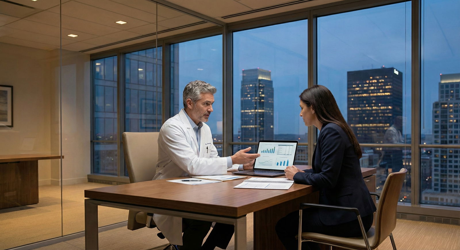 Physician reviewing tax-efficient investment strategies with advisor -  for Tax‑Efficient Investing for Doctors in High‑Tax S