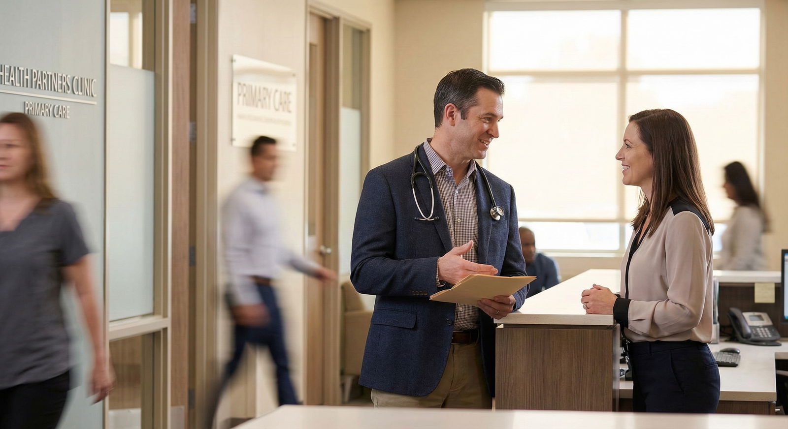 Physician visiting a local primary care office to introduce their specialty practice -  for Starting in Private Practice: Bui