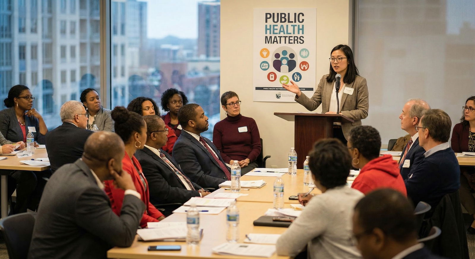 Public health researcher talking to a mentor about career and ethics -  for If Your Public Health Research Is Being Political
