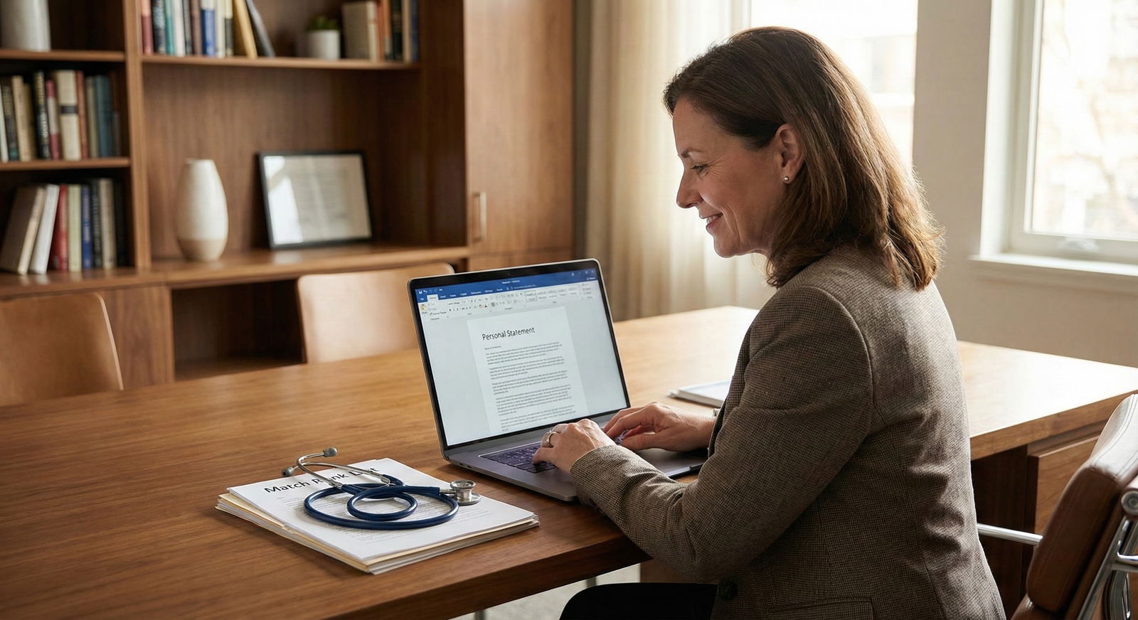 Program director calmly reviewing a well-written IMG personal statement -  for The Personal Statement Visa Mistakes That Scar