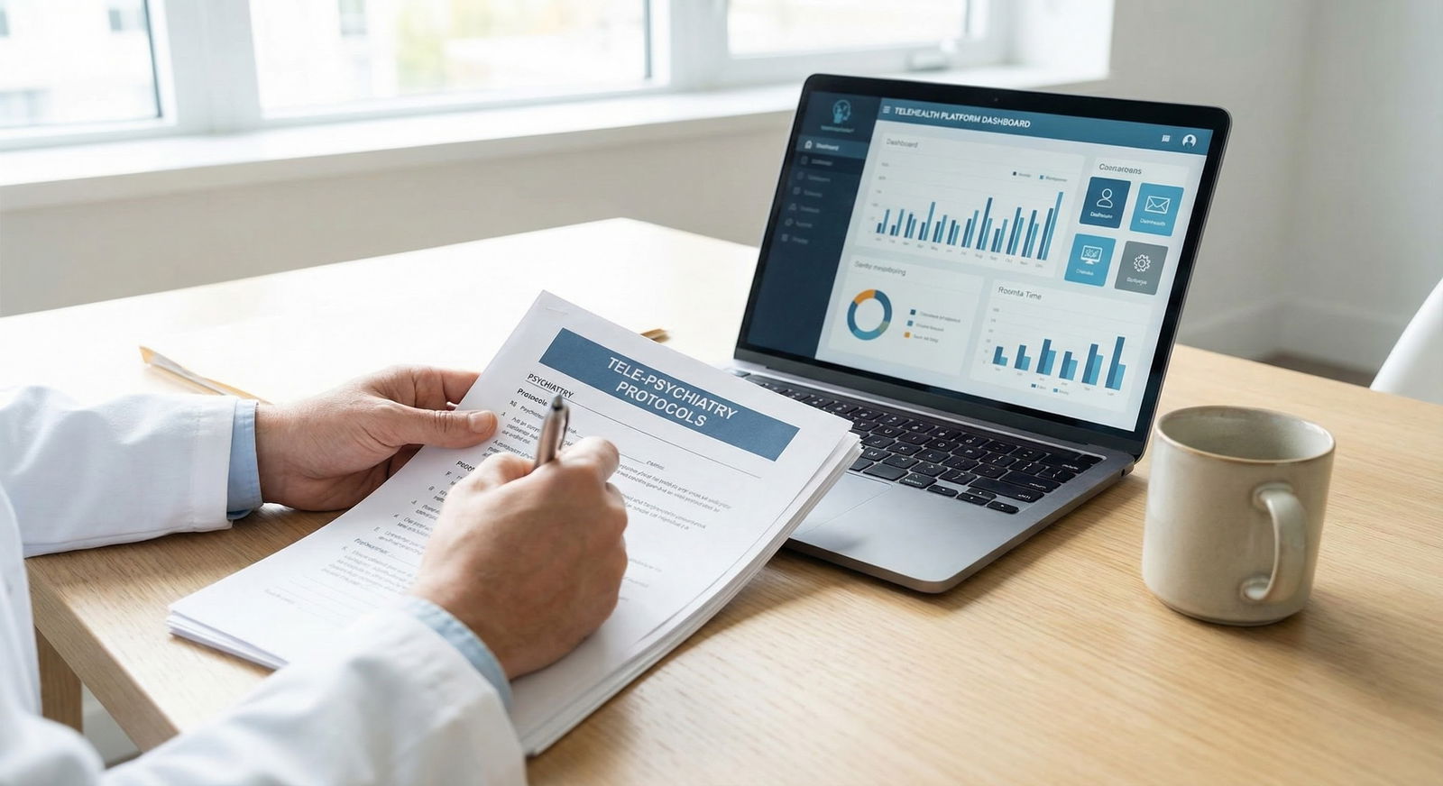 Physician working remote telemedicine shift from home office -  for Part‑Time vs Full‑Time Telemedicine: Income, Flexibility,