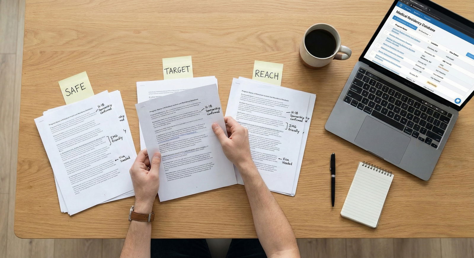 Residency applicant building a strategic list of H-1B friendly programs -  for 7 H-1B Visa Assumptions That Quietly Sabotage