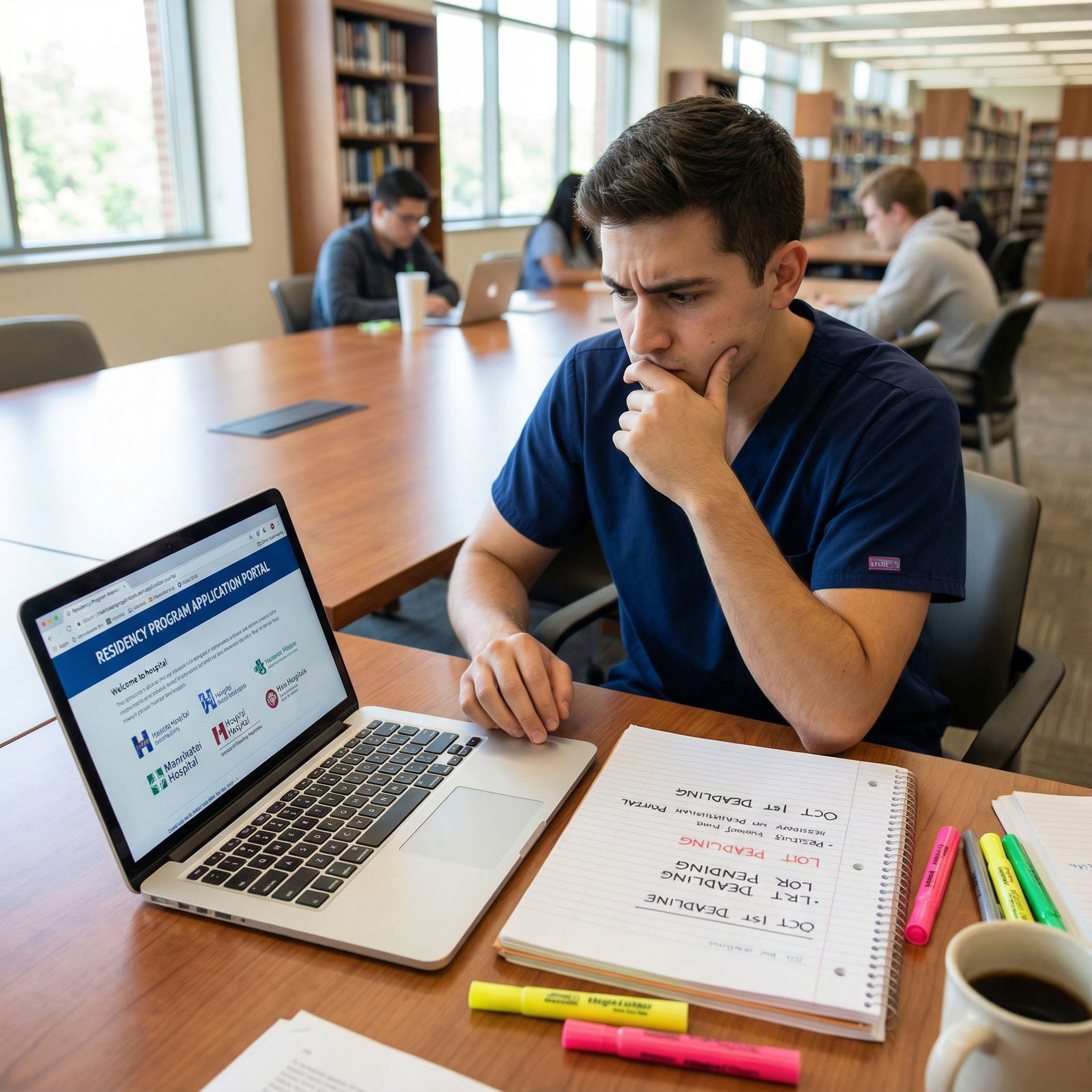 Residency applicant reviewing letter requirements on a laptop -  for My LOR Isn’t Uploaded Yet and Deadlines Are Close: What