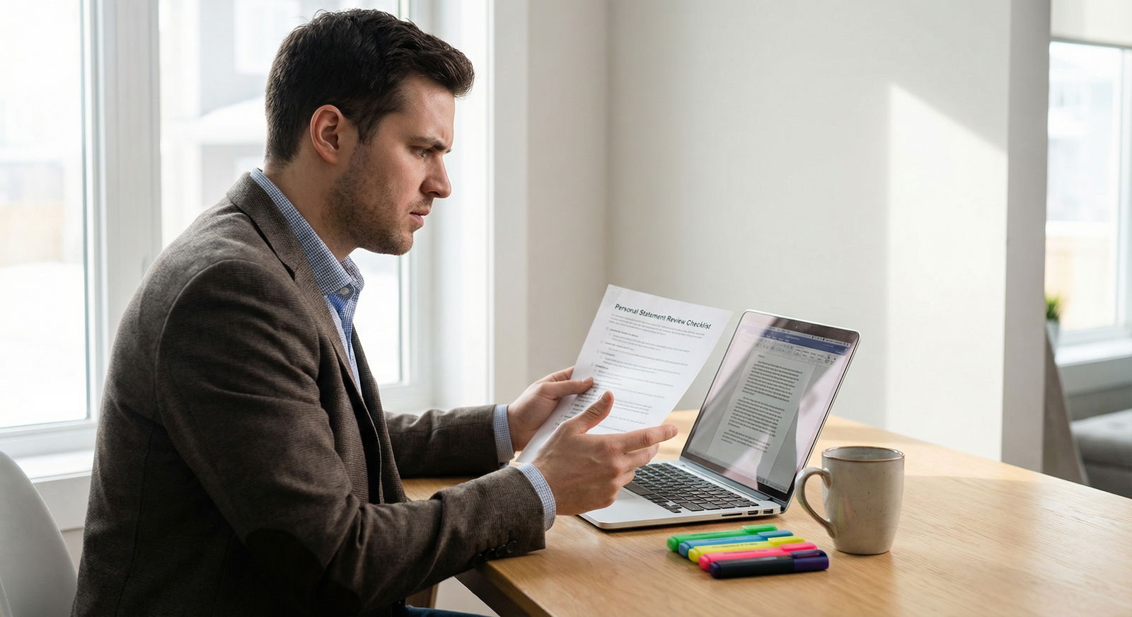 Residency applicant using a printed checklist to review personal statement -  for Pitfalls of Discussing Failure: When Vulner