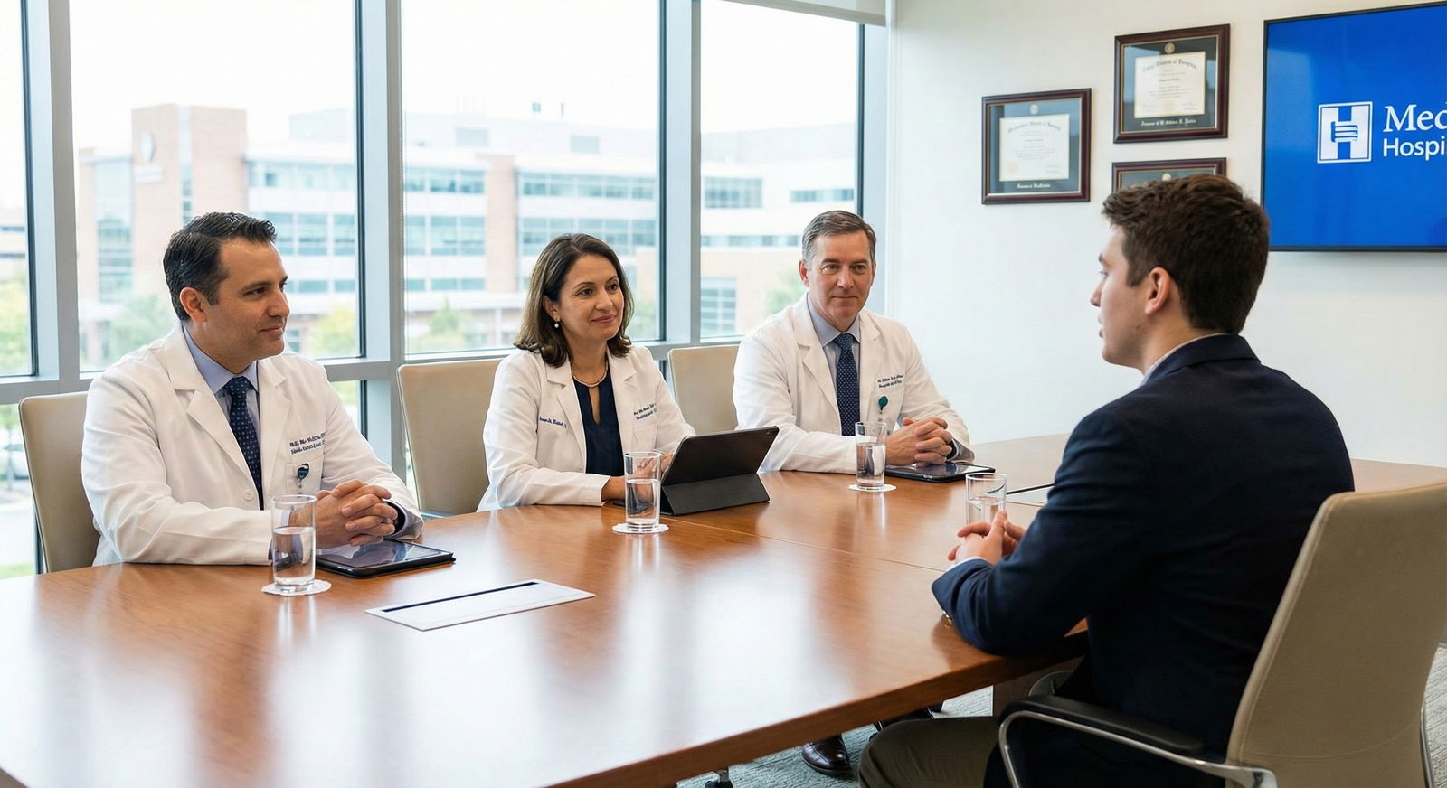 Residency interview panel speaking with an applicant -  for Should You Disclose Mental Health History if Asked About Resilien