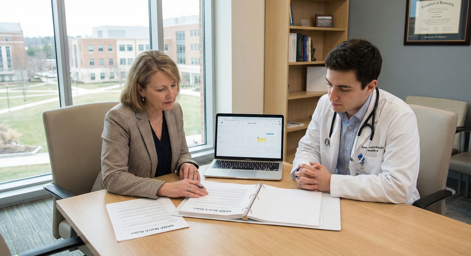 Resident speaking with program director after interview -  for Can I Tell a Program They Are My #1? Exactly What NRMP Allows