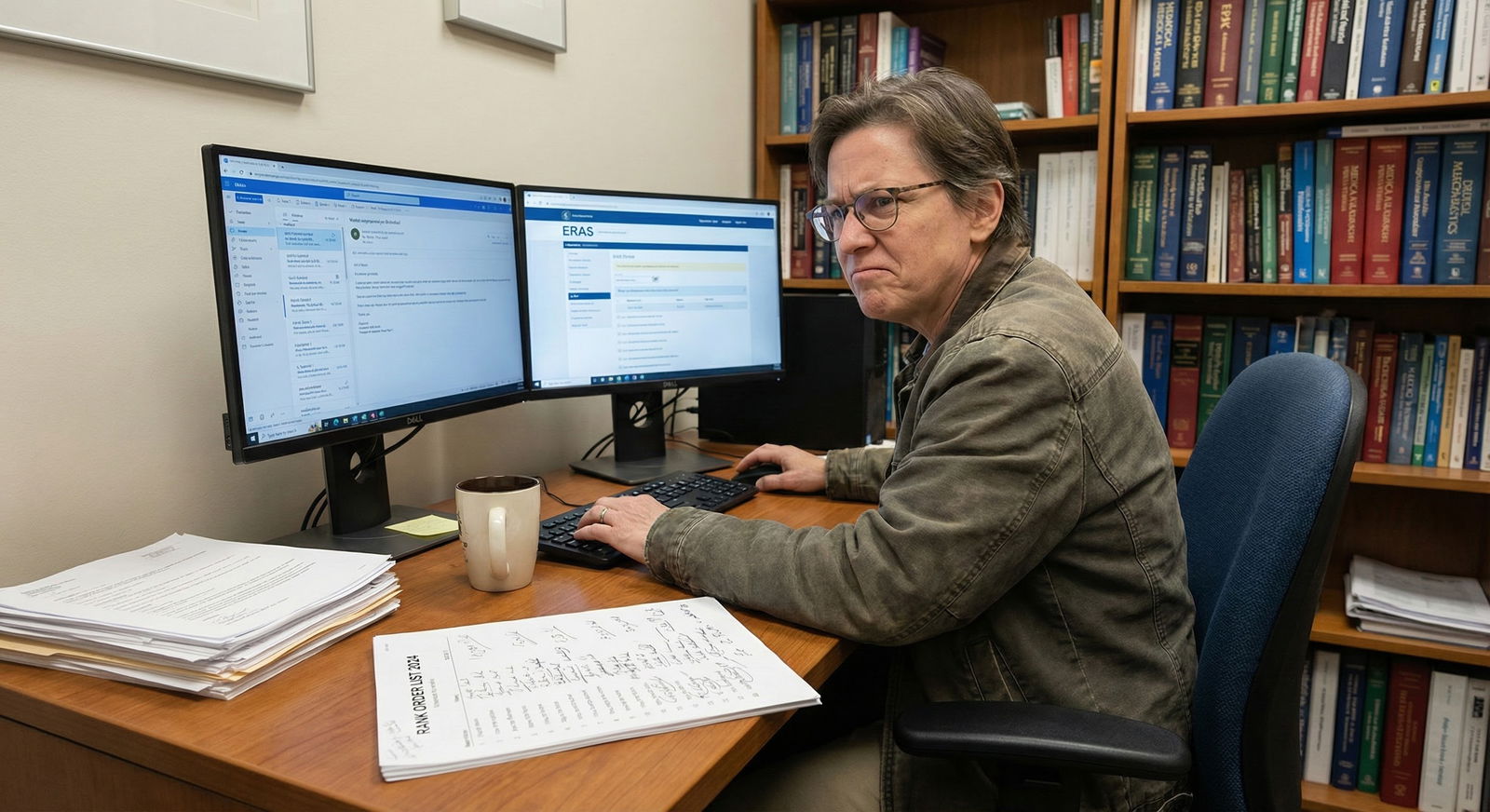 Residency program director reviewing applicant emails about rank intentions -  for How PDs Verify Your ‘You Are My Top Choice