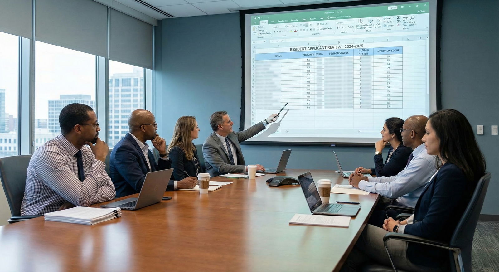 Anxious IMG reviewing residency program websites on a laptop late at night -  for No Visa Mention on the Program Website: Sho