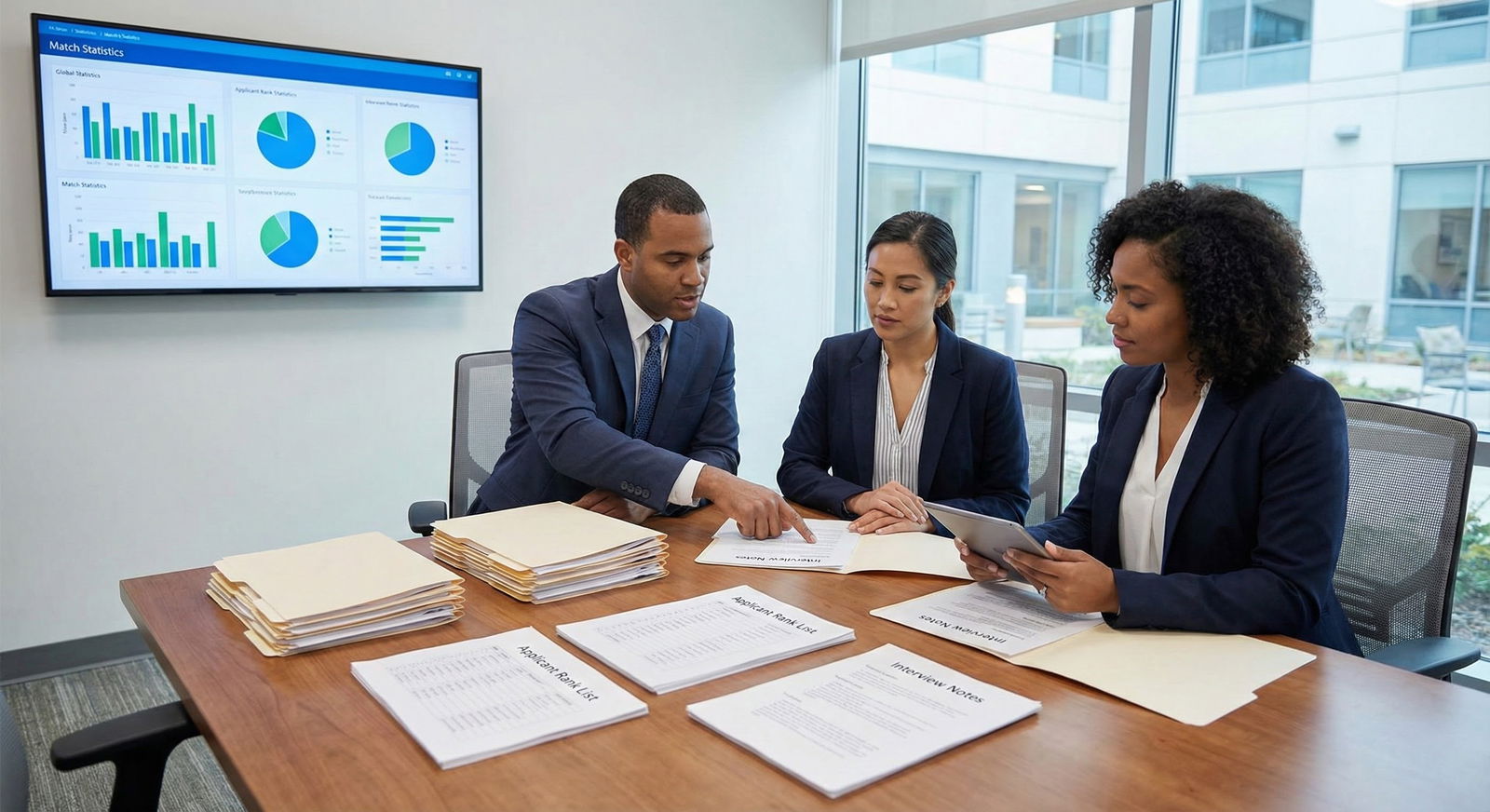 Medical resident couple reviewing rank lists together -  for Dual-Competitive Couples: Optimizing Rank Lists in Highly Matche