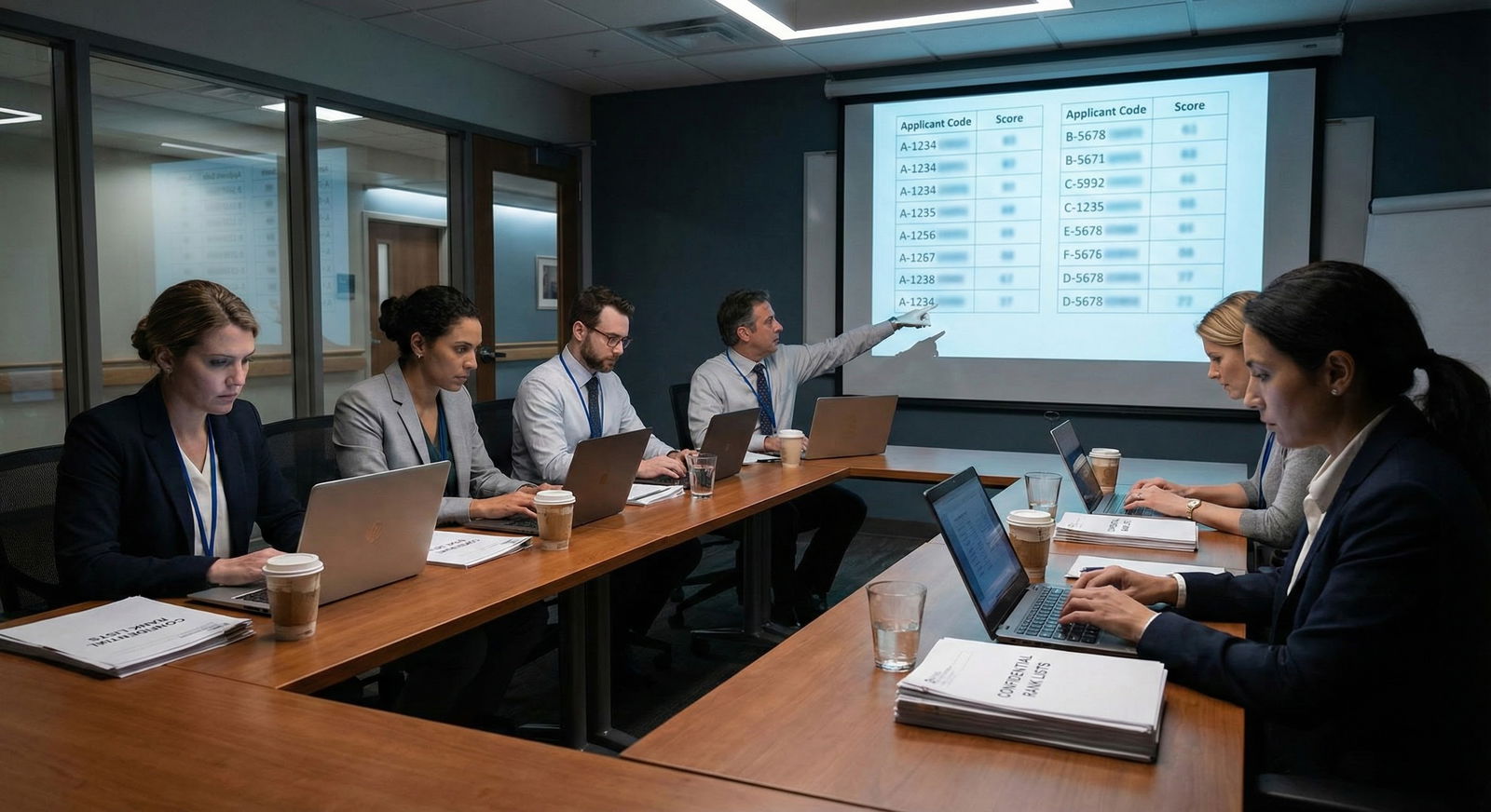 Residency program rank meeting in progress -  for Inside the Rank Meeting: How One Comment Can Change Your Spot