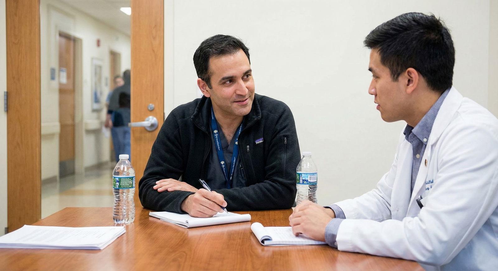 Resident advisor conducting mock residency interview -  for June–September of Application Year: What to Finalize Each Week in