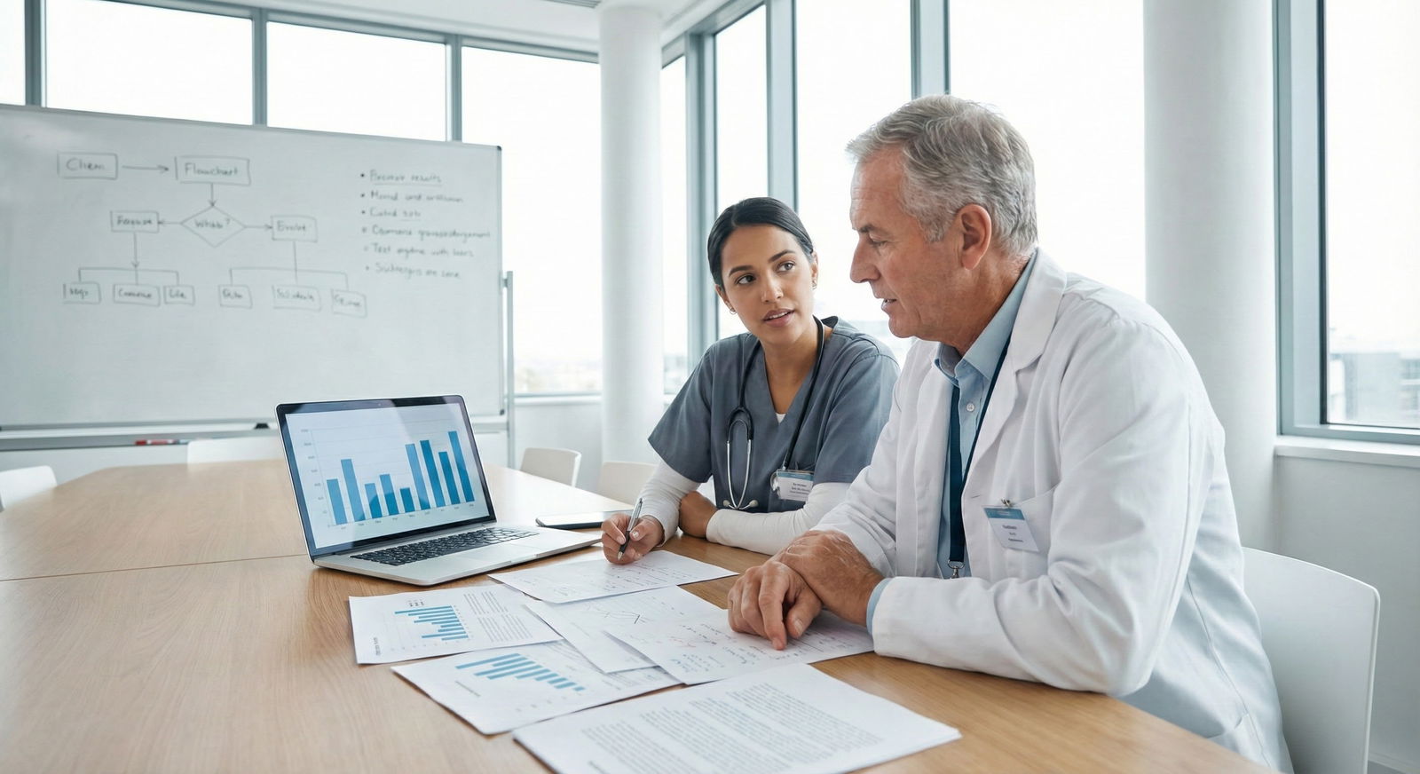 Resident and mentor reviewing research data -  for How Program Directors Really View a ‘Research Gap Year’ on ERAS