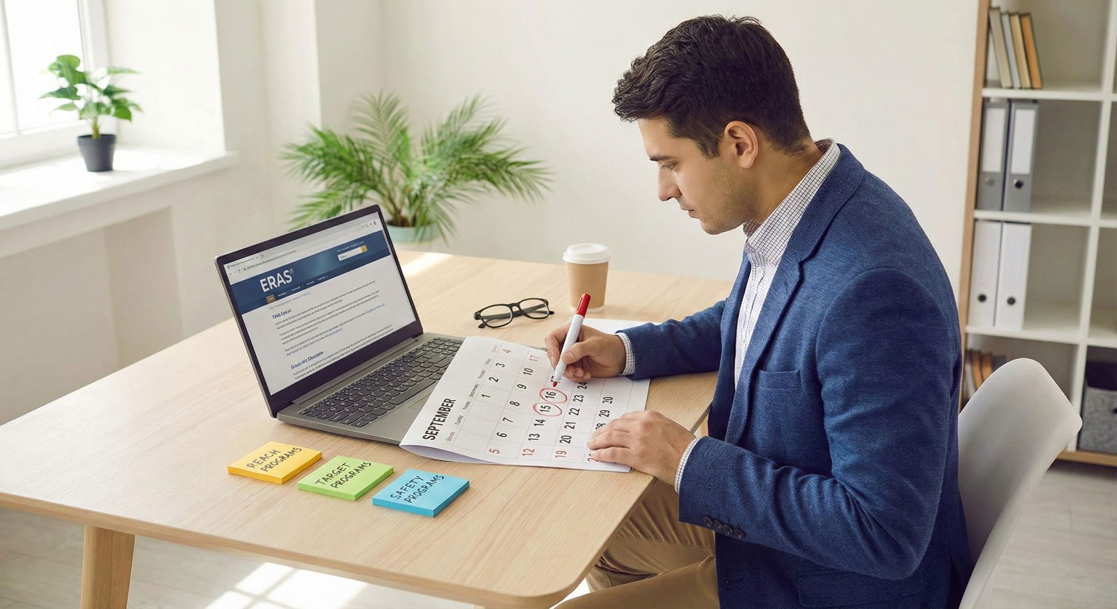 Resident applicant planning ERAS submission on calendar -  for Should I Time ERAS Submission Differently for Reach vs. Safety