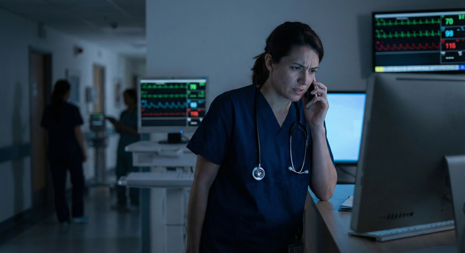 Resident reviewing signout list and highlighting high-risk overnight patients -  for Scared of Missing a Subtle Overnight Det