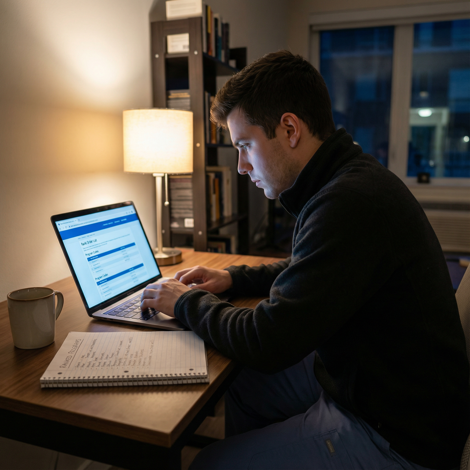 Resident reflecting alone after a difficult shift -  for Should Negative Resident Comments Drop a Program on My Rank List?