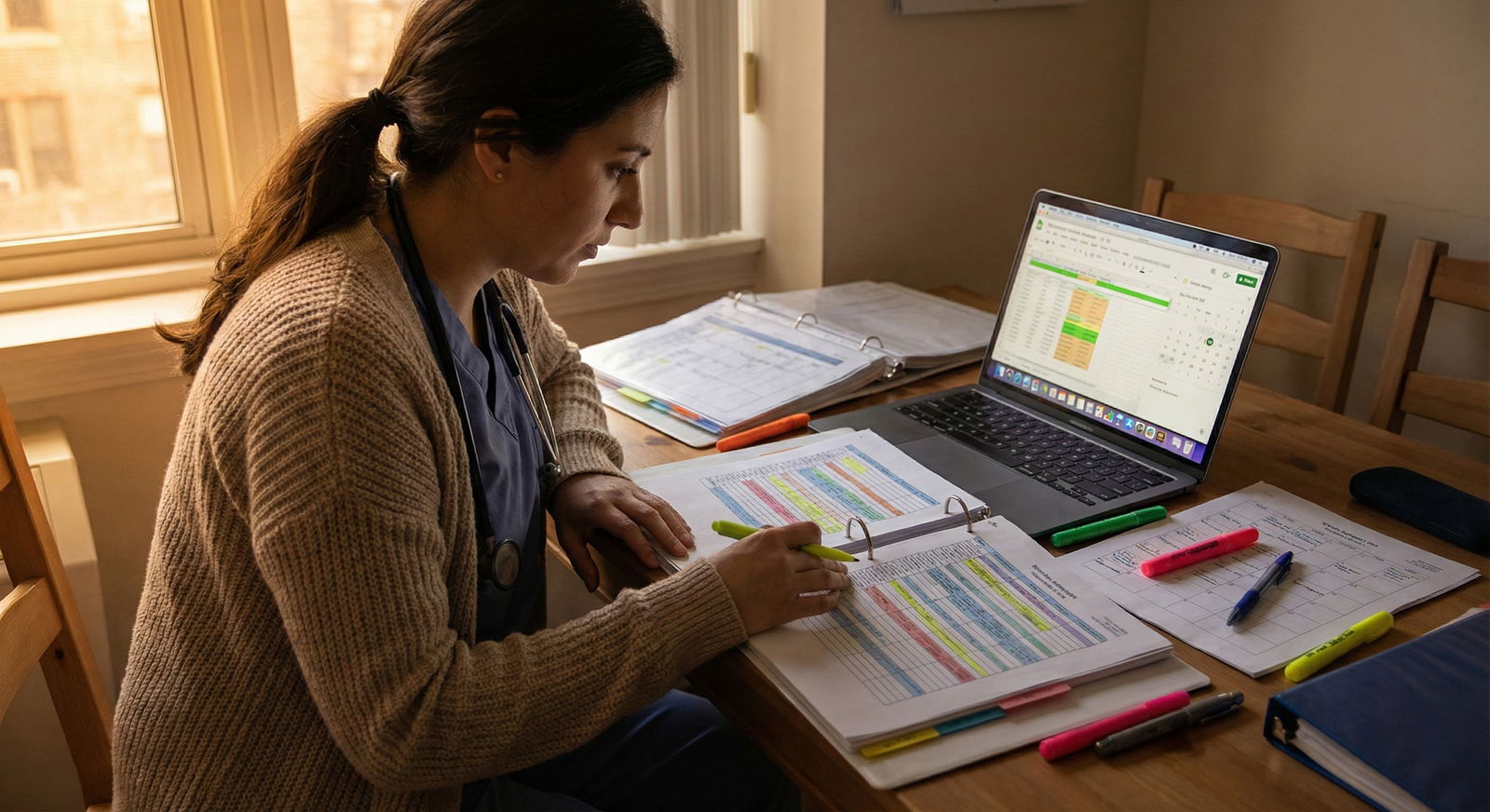 Anxious medical student staring at residency program list on laptop at night -  for I’m Worried My Only Likely Match Options